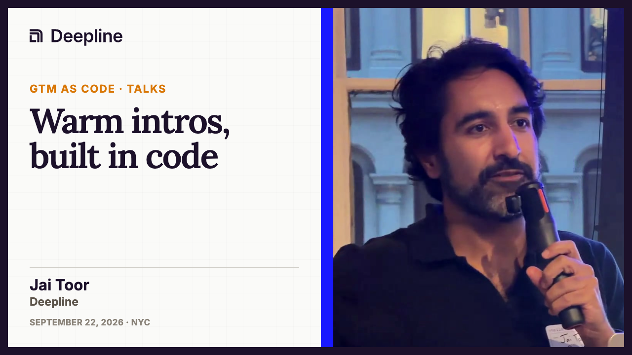 Jai Toor speaking at GTM as Code NYC.