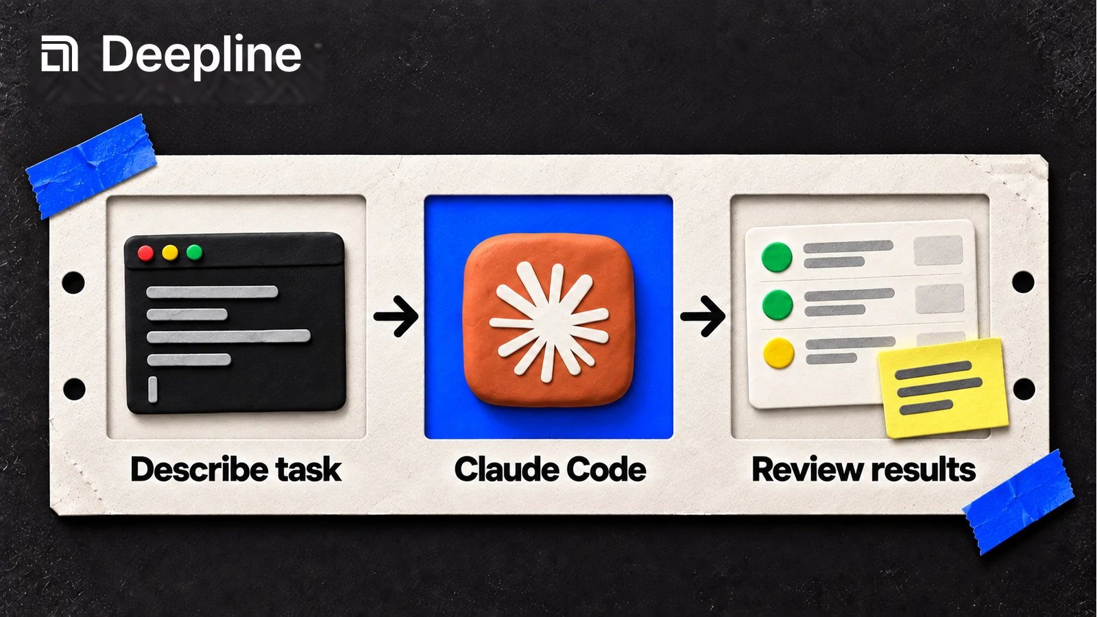 A task described to Claude Code produces results for review.